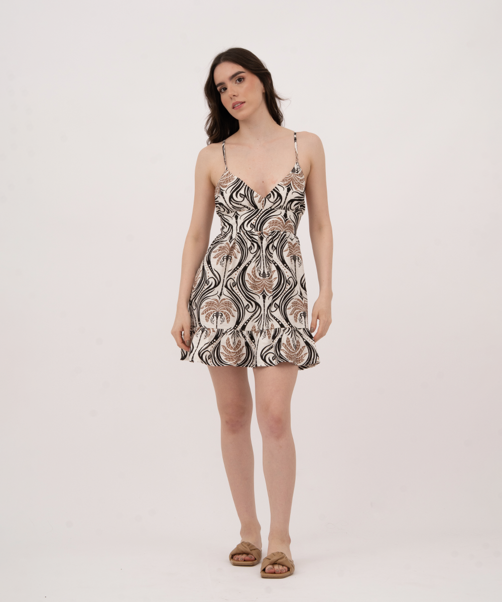 Vestido corto de copas NEGRO