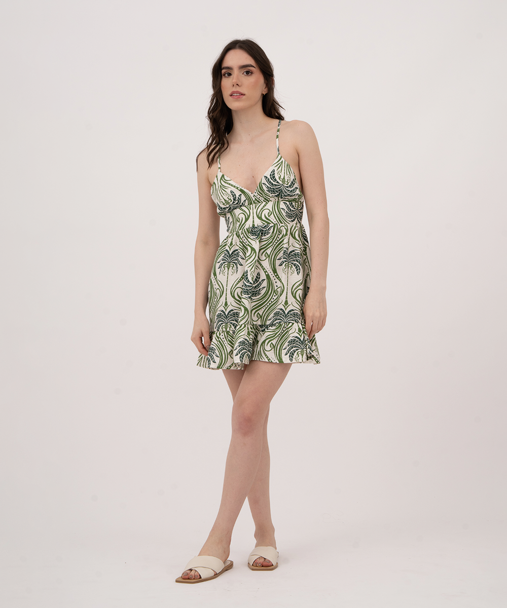 Vestido corto de copas VERDE