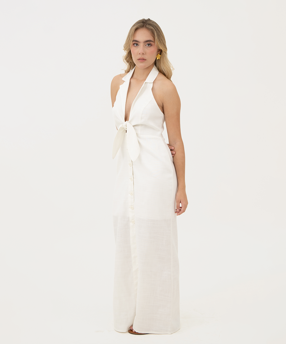 Vestido halter lazo Blanco