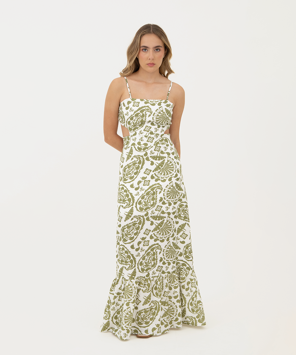 Vestido cut out tiras VERDE