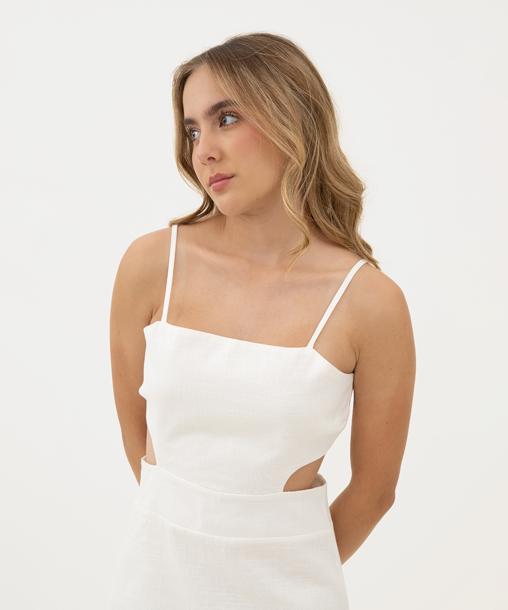 Vestido cut out tiras BLANCO