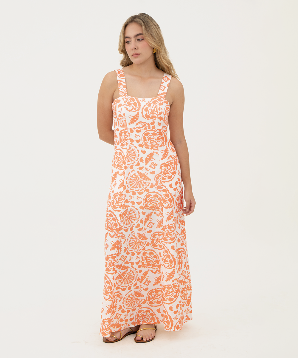 Vestido con nesgas Mandarina
