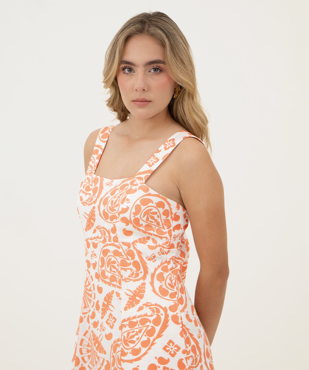 Vestido con nesgas Mandarina