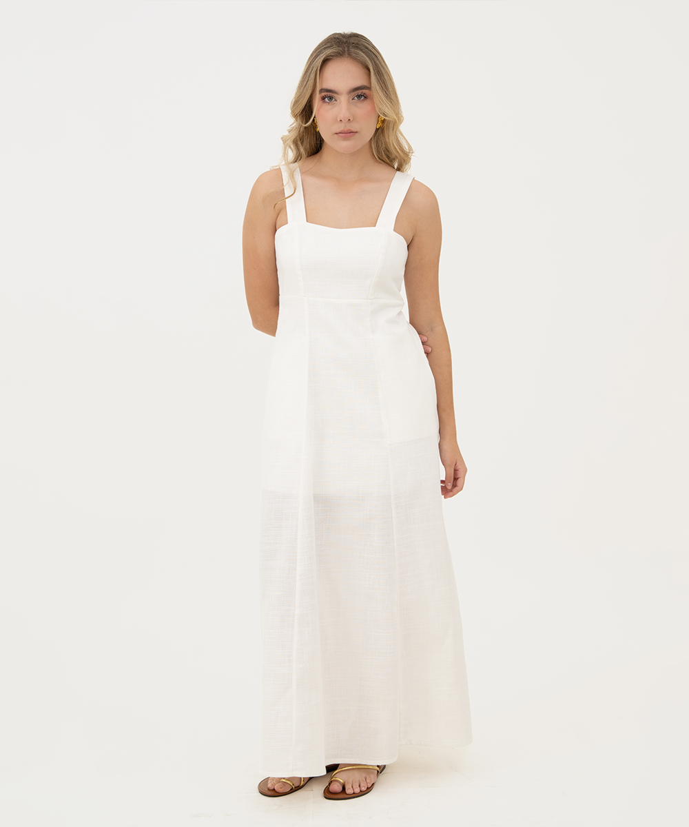Vestido con nesgas Blanco