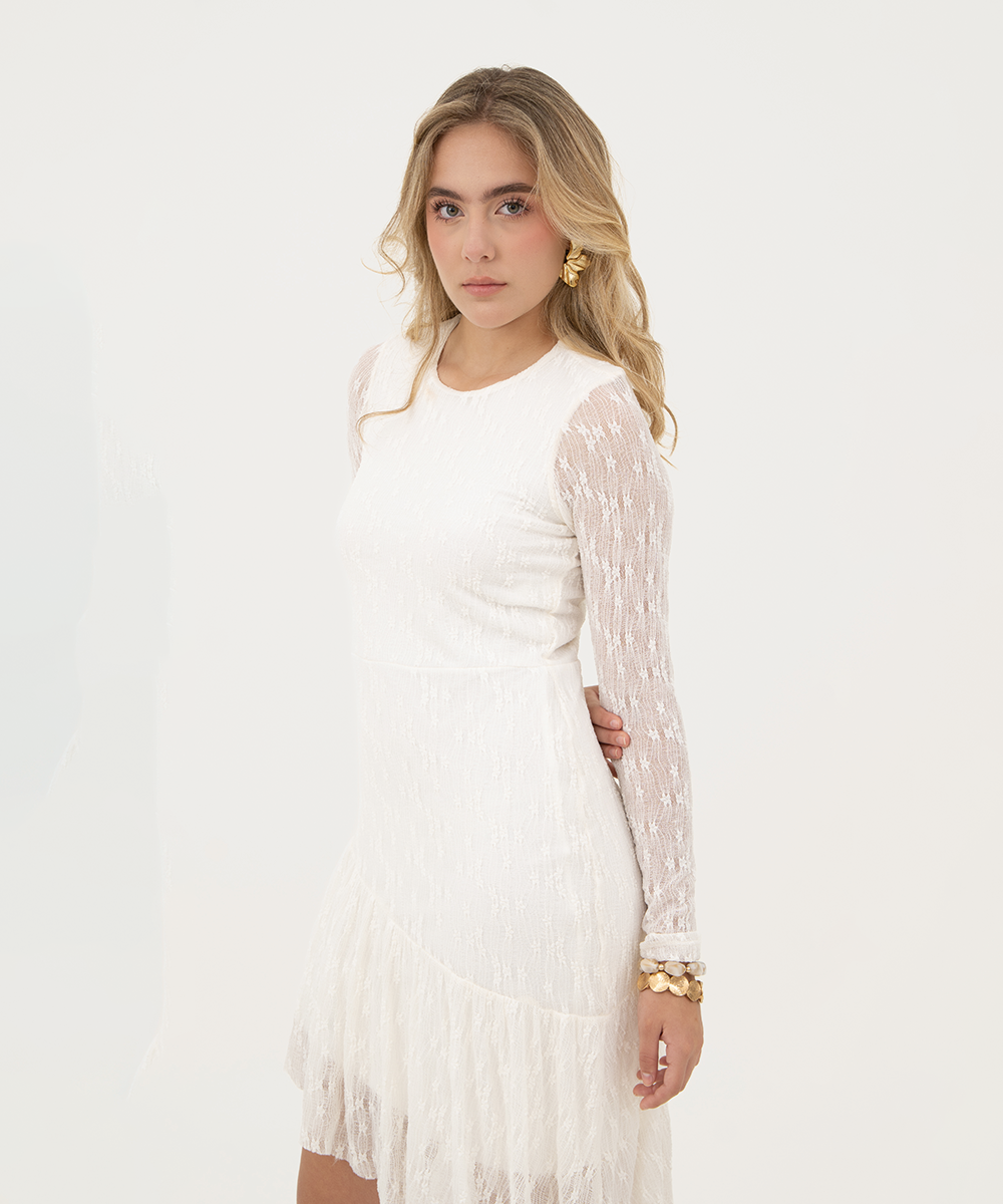 Vestido manga larga Blanco