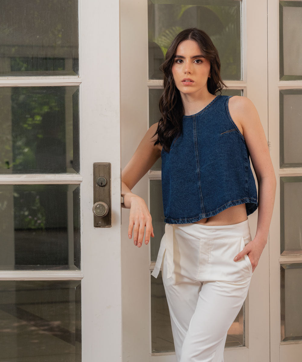 Blusa Moños En Posterior Azul Profundo Blusas Para Mujer | Ticket Store Colombia 1