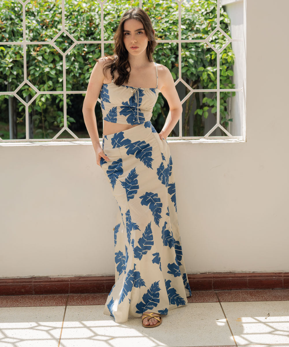 Falda Larga Con Nesgas Azul Profundo Faldas Para Mujer | Ticket Store Colombia 1