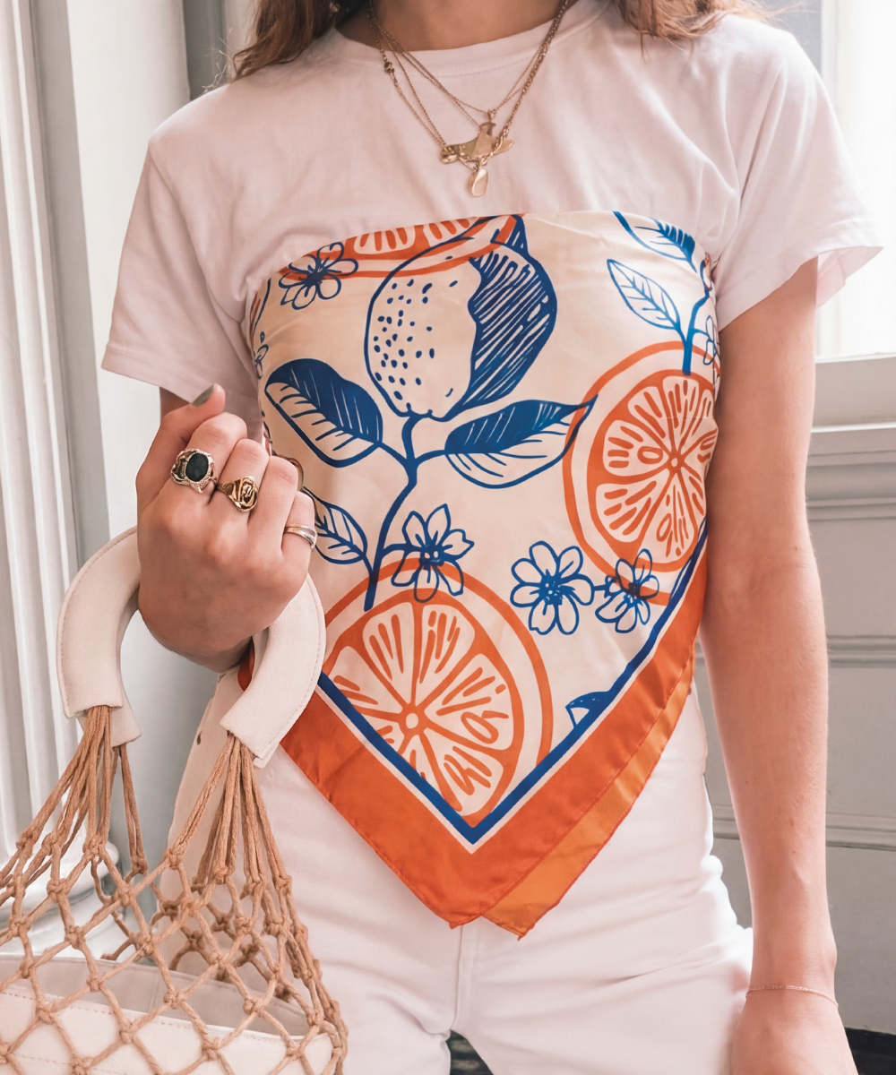 Pañuelo estampado Bahía Serena ROJO